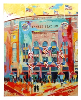 Yankee Stadium 24x30 artist embellished giclee, acrylic on canvas